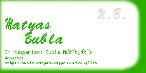 matyas bubla business card